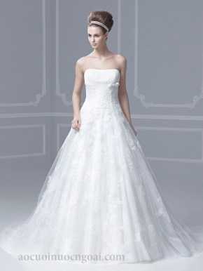 ao cuoi chu a cup nguc phu ren nhe nhang don gian