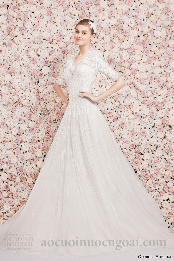 ao cuoi chu a co V tay lo kin dao sang trong va ngot ngao 