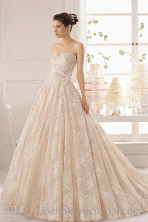 ao cuoi chu a cup nguc ren theu mau hong ngot ngao thich hop cho dang nguoi qua tao qua chuoi 