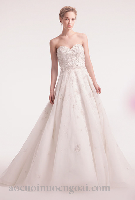 ao cuoi chu a cup nguc mau hong dang yeu 