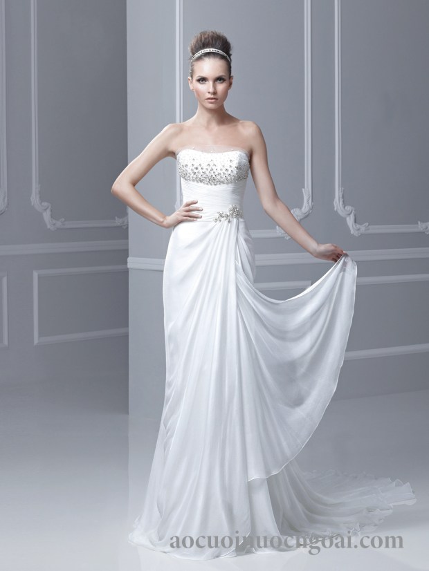 ao cuoi da hoi cup nguc đính kết lấp lánh tạo dáng ngực 