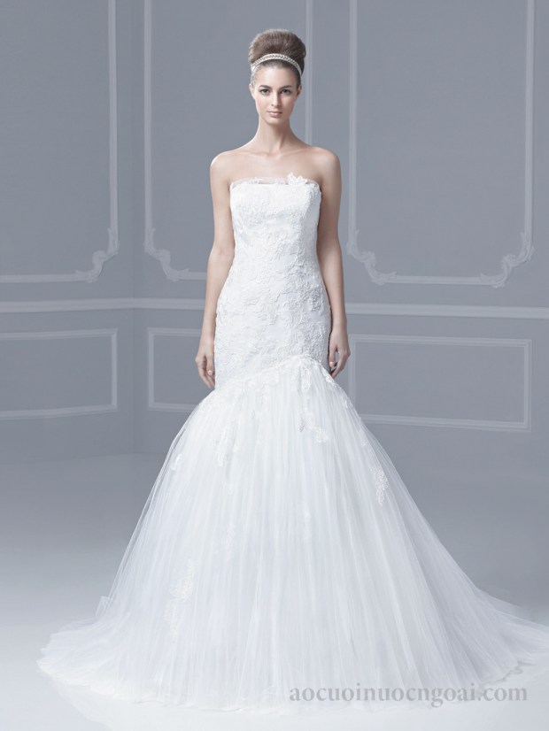 ao cuoi duoi ca cup nguc ket ren sang trong