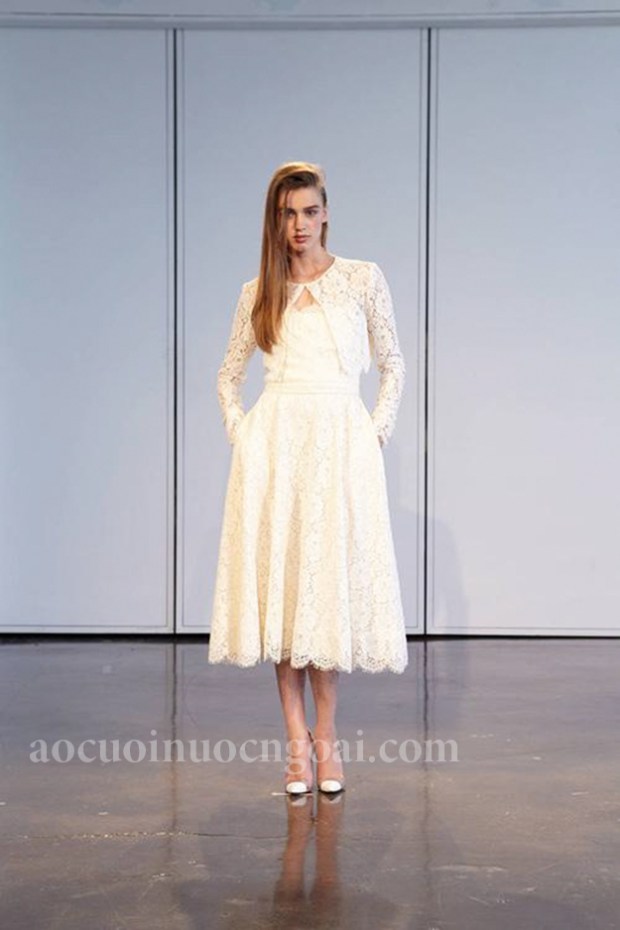 ao cuoi ngan tee-length kèm ao choang