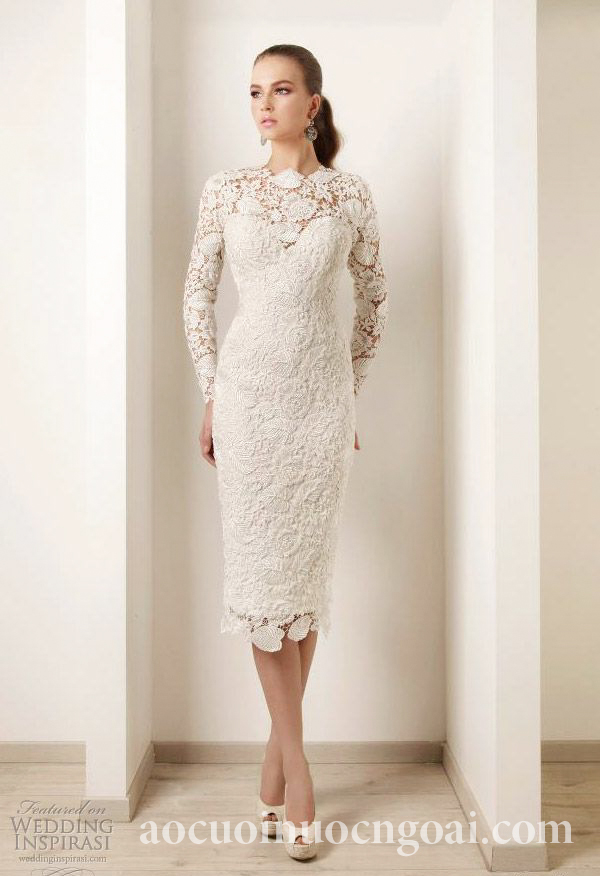 ao cuoi ngan dang om but chi co cao tay dai