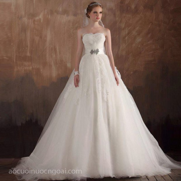 ao cuoi chu a cup nguc xep pli  tùng 