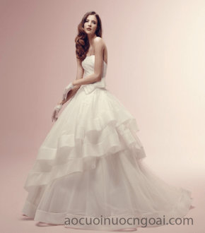 ao cuoi xep tang long lay nhung thanh lich