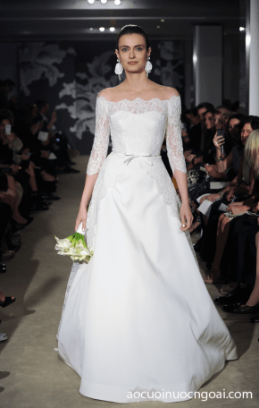 ao cuoi chu a tay dai co thuyen co dien tay lung