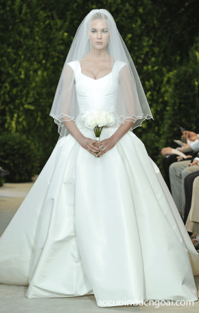 ao cuoi cong chua tay 2 day bang satin cao cap