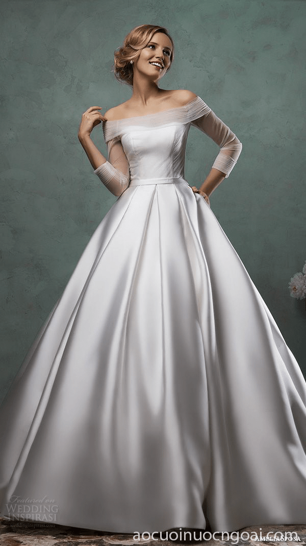 ao cuoi chu a tay dai co thuyen  phong cah toi gian an tuong 