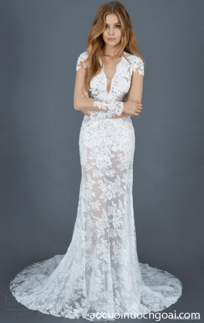 ao cuoi duoi ca co v khoet sau goi cam tay ngan duyen dang