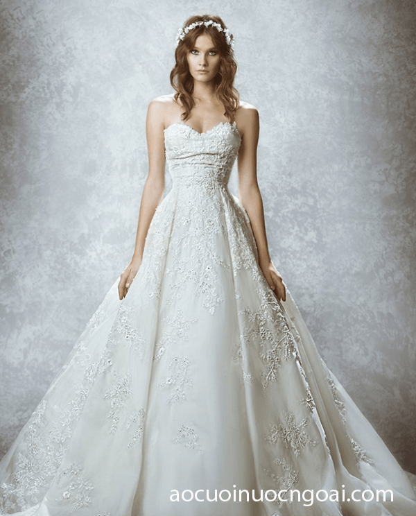 ao cuoi chu a cip nguc dap ren tung xoe cong chua 