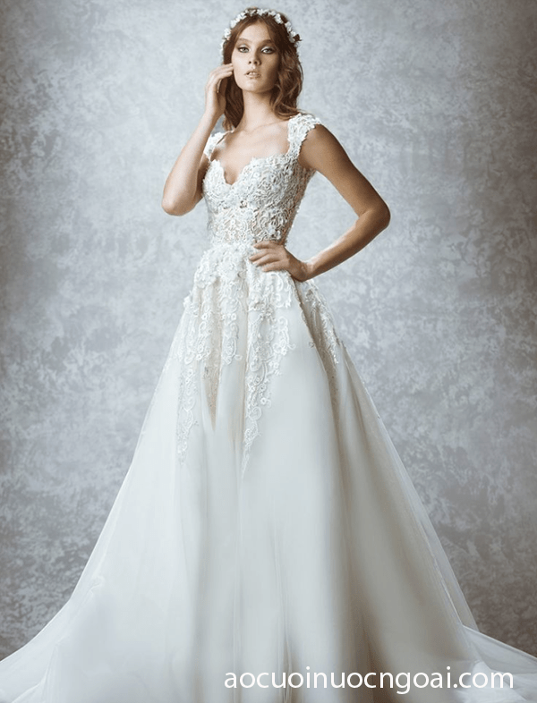 ao cuoi chu a tay ao 2 day dap ren goi cam