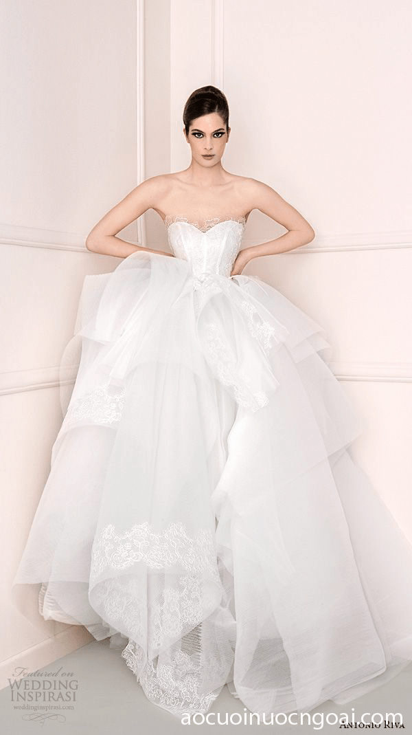 ao cuoi cong chua xep tang long lay cup nguc tim dap ren 