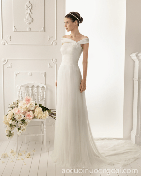 ao cuoi da hoi lech vai kieu dang nu tinh nhe nhang