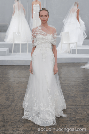 ao cuoi da hoi chu a tay ao lech vai dinh hoa dep long lay