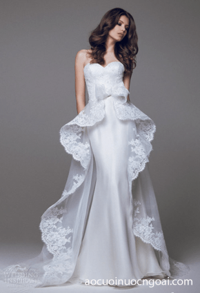 ao cuoi peplum duyen dang vien ren thich hop lam ao cuoi chao ban dai tiec