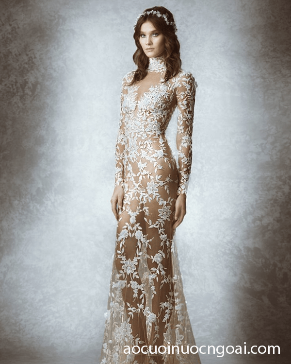 ao cuoi duoi ca tay dai co cao dap ren 