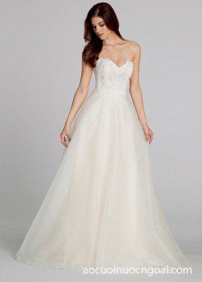 ao cuoi chu a cup nguc tinh te don gian