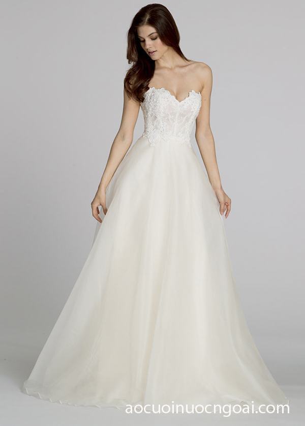 ao cuoi chu a cup nguc tinh te don gian 