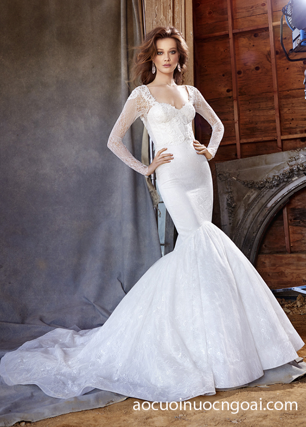 ao cuoi duoi ca tay dài tung trumpet 