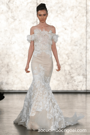 ao cuoi duoi ca dap ren long lay