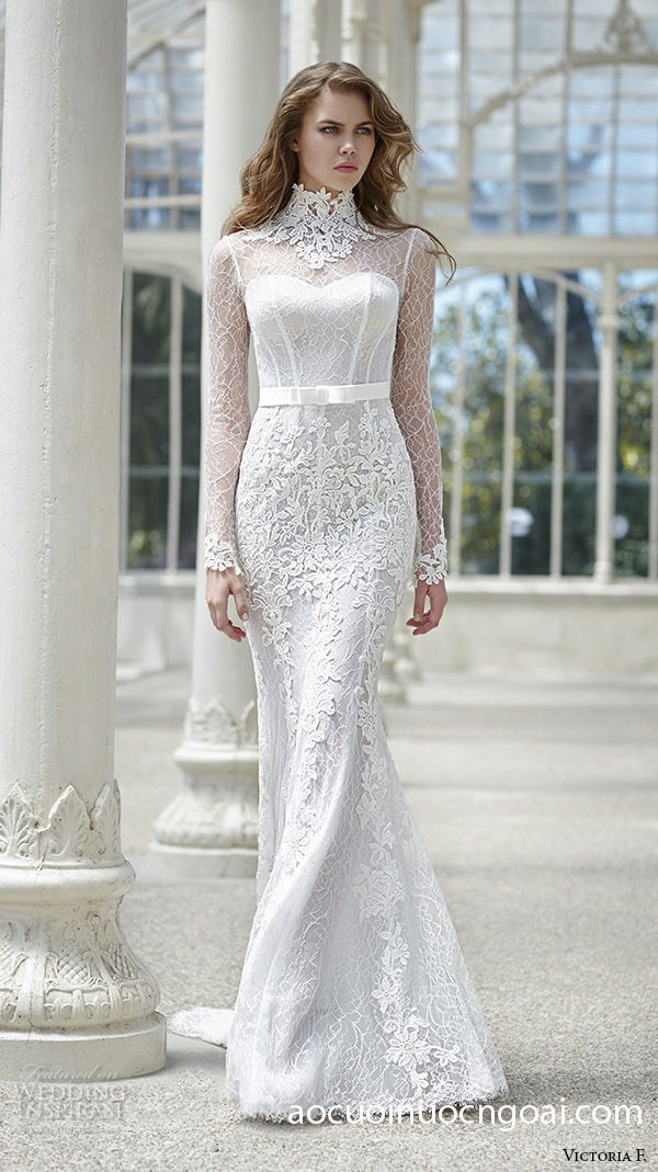 ao cuoi duoi ca tay dai co cao cup tim  dap ren 