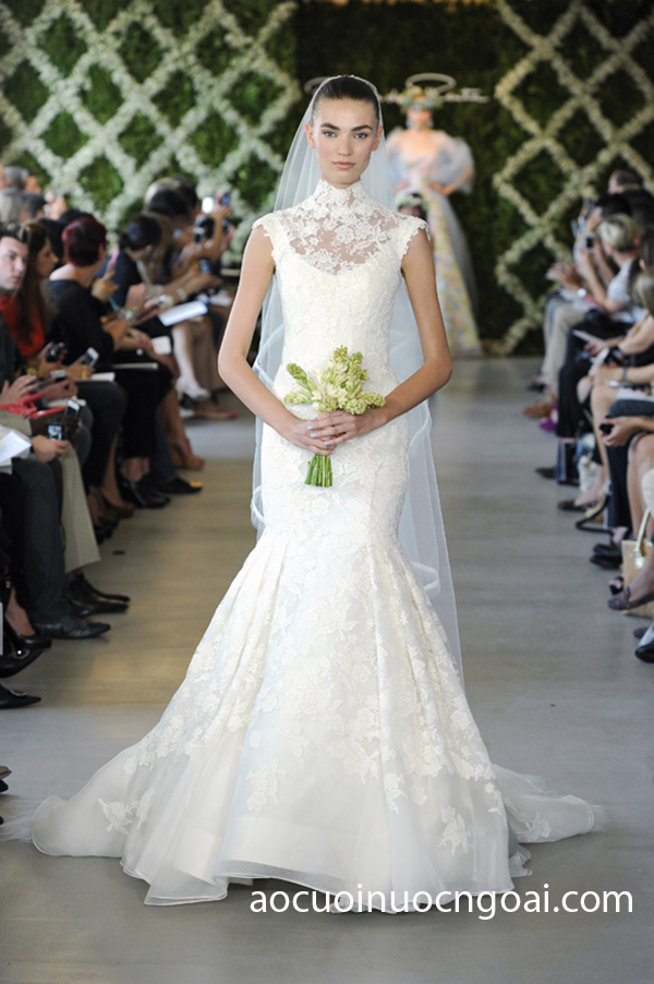 ao cuoi duoi ca dap ren co cao tay ngan 