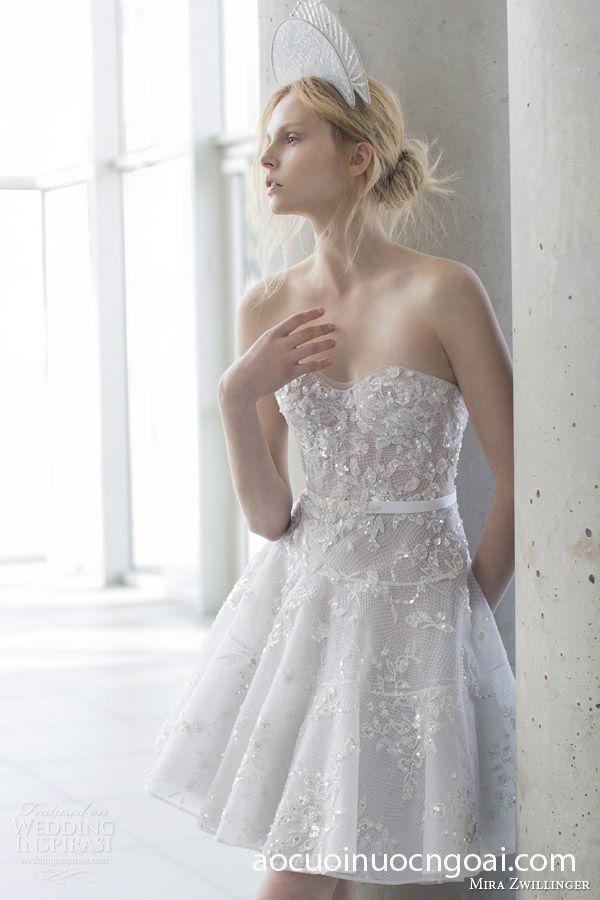 ao cuoi ngan dam da tiec dinh ren