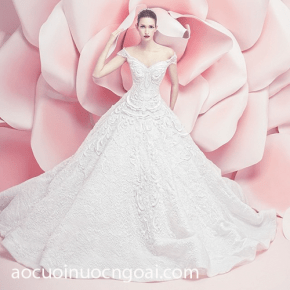 ao cuoi cong chua cup tim tre vai dap ren tinh xao