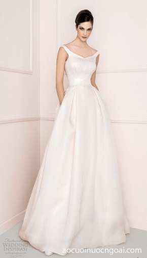 ao cuoi co thuyen don gian mau hong nhat