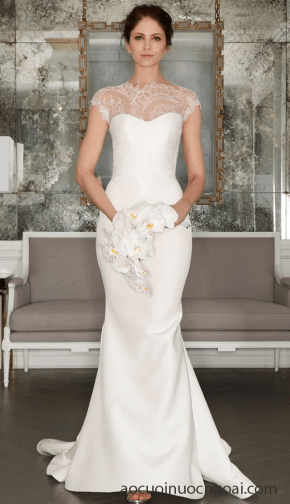 ao cuoi don gian co cao tay ren sang trong thanh lich