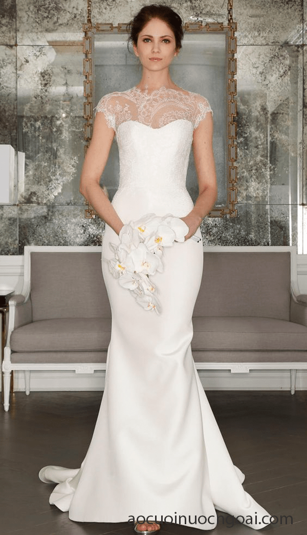 ao cuoi don gian co cao tay ren sang trong thanh lich 