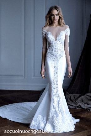 ao cuoi duoi ca dap ren chan xuyen thau sexy goi cam