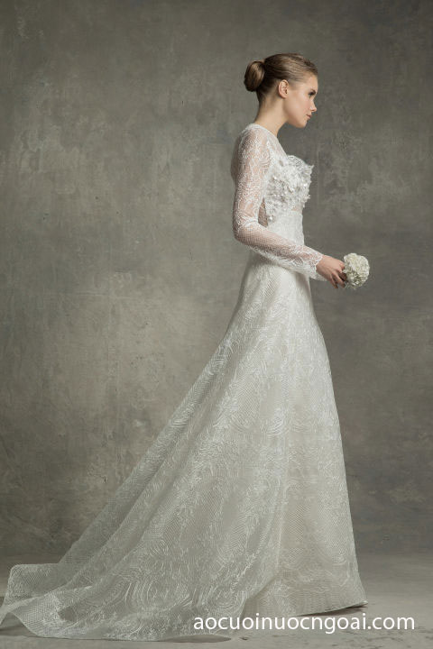 ao cuoi chu a tay dai dap ren co dien nu tinh quyen ru 