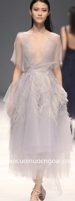 ao cuoi ngan dap ren sang trong an tuong