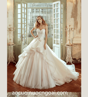 ao cuoi cong chua tung xoe xep tang cup tim long lay