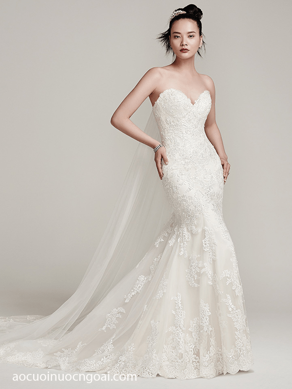 ao cuoi duoi ca dinh ren cup tim duoi dai