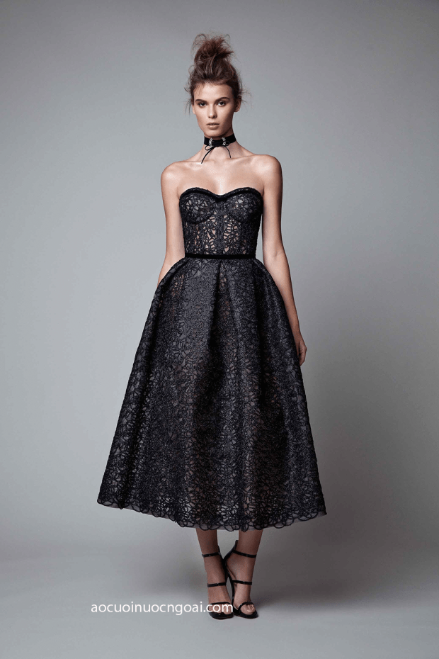 ao cuoi ngan dang midi cup nguc tim don gian sang trong 