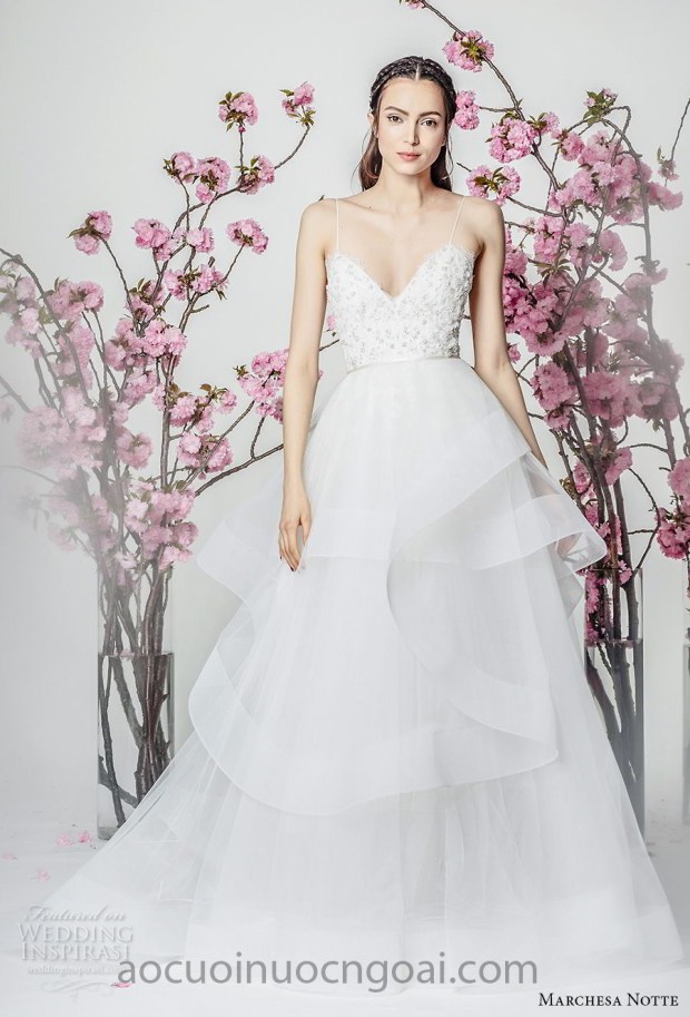 ao cuoi cong chua xep tang marchesa-notte-spring-2018-bridal-4 dia chi may ao cuoi dep tp hcm ao cuoi meera meera fashion concept