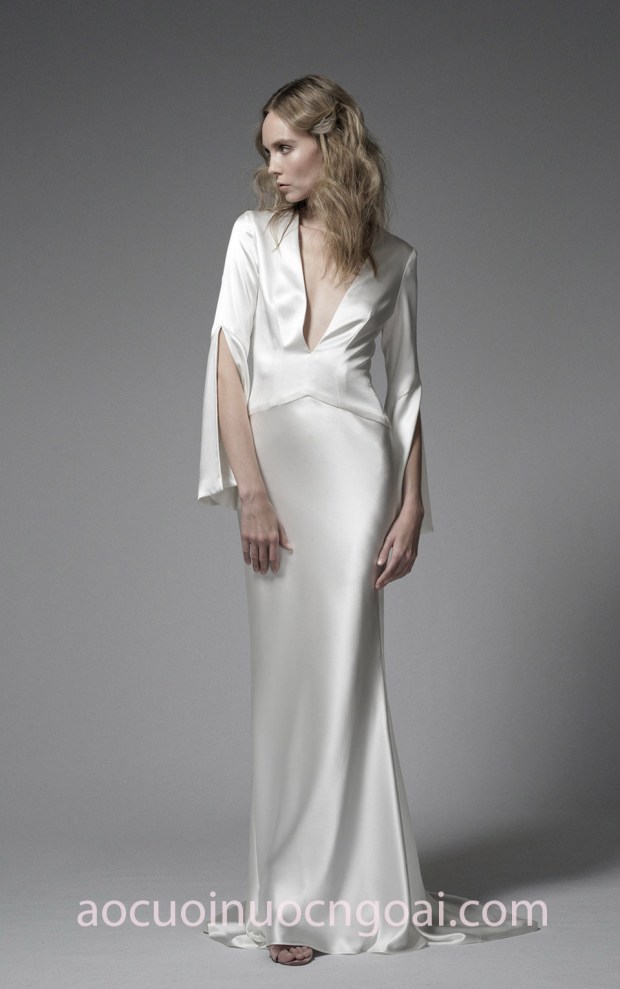 ao cuoi tay dai don gian Elizabeth Fillmore Fall 2018 Ilsa may ao cuoi dep sai gon xuong may ao cuoi cao cap meera meera fashion concept