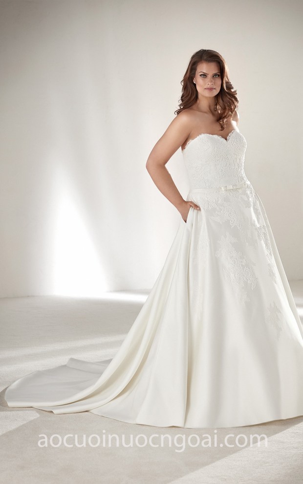 ao cuoi cho co dau mum mim Pronovias Plus Drape dia chi may ao cuoi cho co dau map beo tp hcm sai gon ao cuoi meera meera bridal