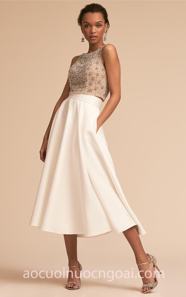 Áo cưới crop top cổ yếm BHLDN 2018 may áo cưới đẹp Sài Gòn xưởng may áo cưới cao cấp Meera Meera Fashion Concept