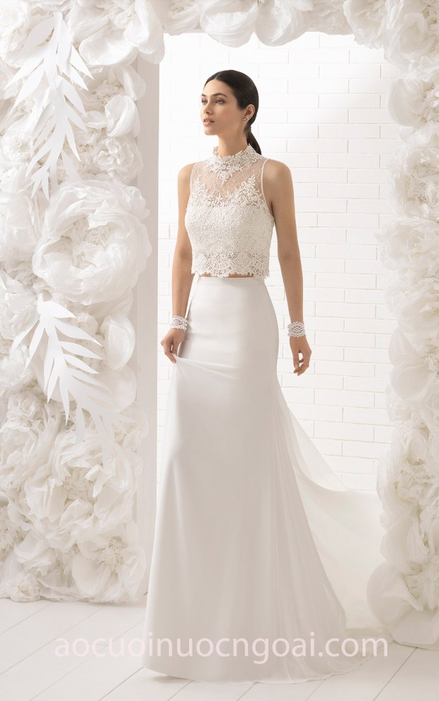 ao cuoi croptop ca tinh Rosa Clara Soft 2018 LEONARD may ao cuoi dep tp hcm sai gon ao cuoi meera meera fashion concept