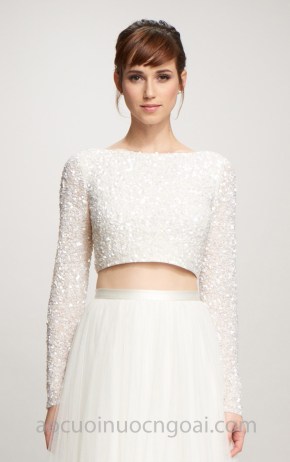 may áo cưới đẹp tp hcm váy cưới crop top tay dài Theia Bridal 2018 Ruby áo cưới meera meera fashion concept