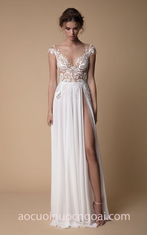 may áo cưới đẹp sài gòn váy cưới xẻ tà dạ tiệc Berta SS18 Muse xưởng may áo cưới cao cấp meera meera fashion concept