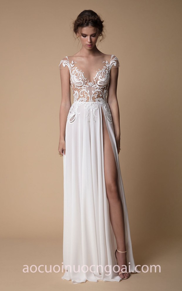 may áo cưới đẹp sài gòn váy cưới xẻ tà dạ tiệc Berta SS18 Muse xưởng may áo cưới cao cấp meera meera fashion concept