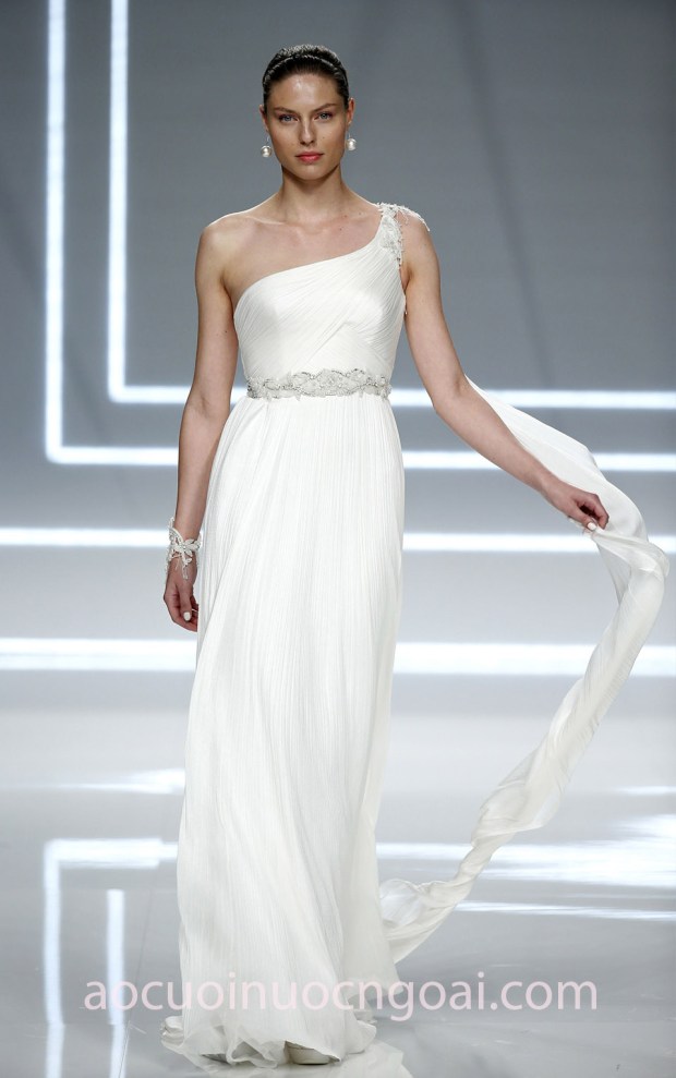 áo cưới lệch vai Rosa Clara xưởng may áo cưới cao cấp meera meera fashion concept