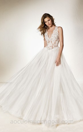 váy cưới công chúa hạ eo Pronovias One 2018 Cheno xưởng may áo cưới đẹp tp hcm sài gòn meera meera bridal