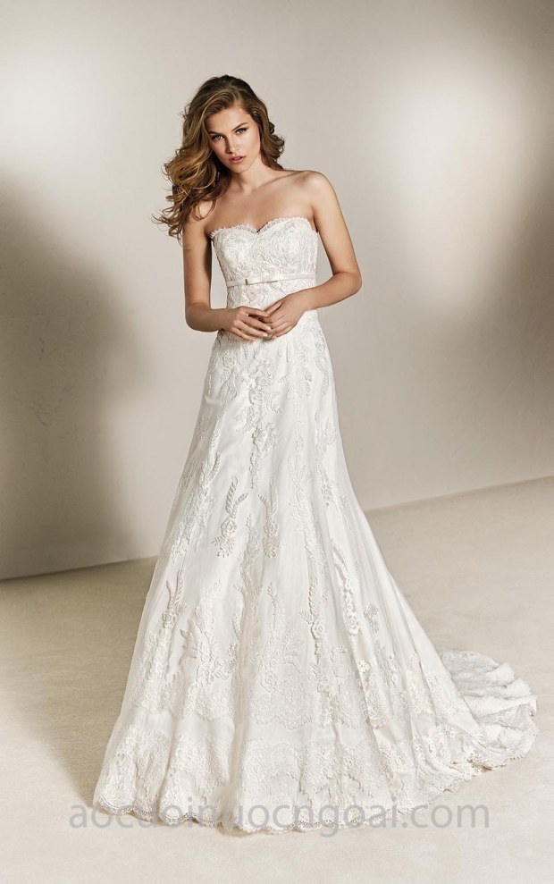 xưởng may áo cưới cao cấp tp hcm meera meera fashion concept váy cưới cúp ngực đẹp Pronovias One 2018 Charlene