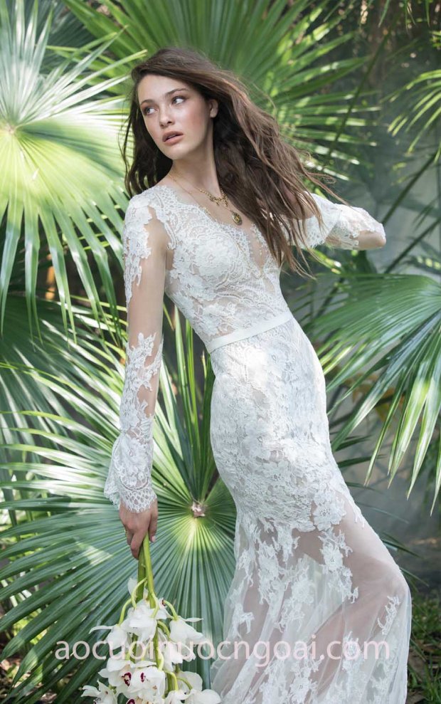 váy cưới đuôi cá xuyên thếu thêu ren Willow by Watters Sage may áo cưới đẹp tp hcm sài gòn meera meera bridal